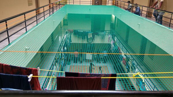 Building Safety Nets installed on a high-rise construction site