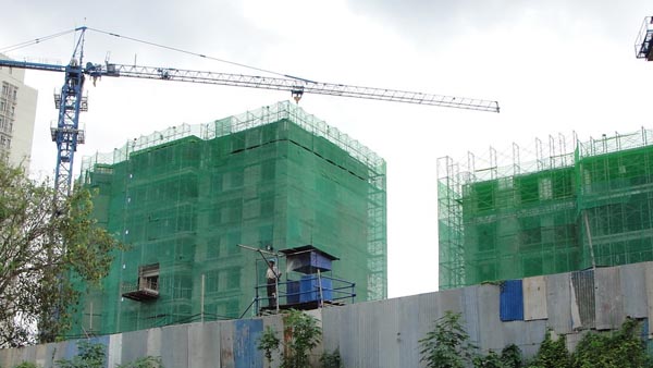 Construction Safety Nets on a building site
