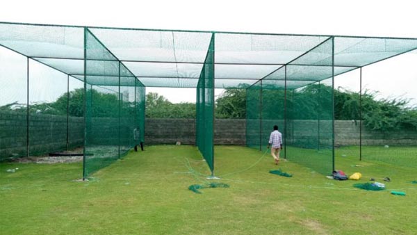 Cricket practice nets installed for training